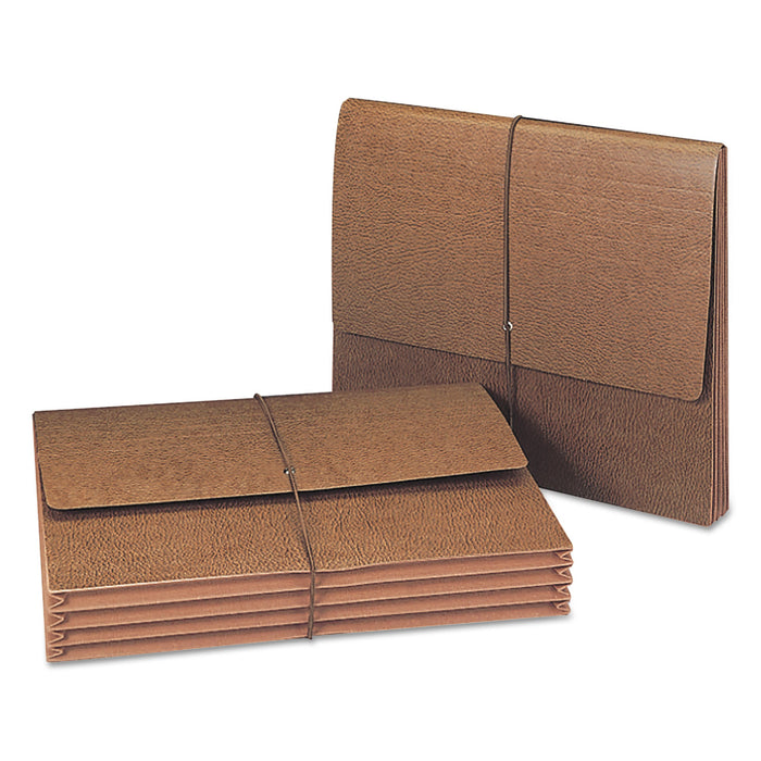 Classic Expanding Wallets with Tear-Resistant Gussets, 3.5" Expansion, 1 Section, Letter Size, Redrope