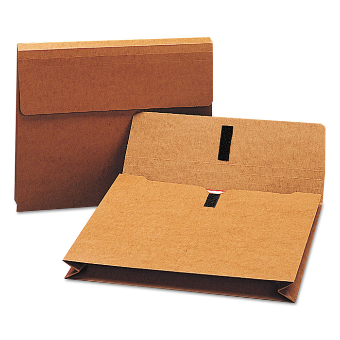 Expanding Wallet w/ Hook and Loop Closure, 2" Expansion, 1 Section, Letter Size, Redrope