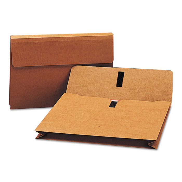 Expanding Wallet w/ Hook and Loop Closure, 2" Expansion, 1 Section, Legal Size, Redrope