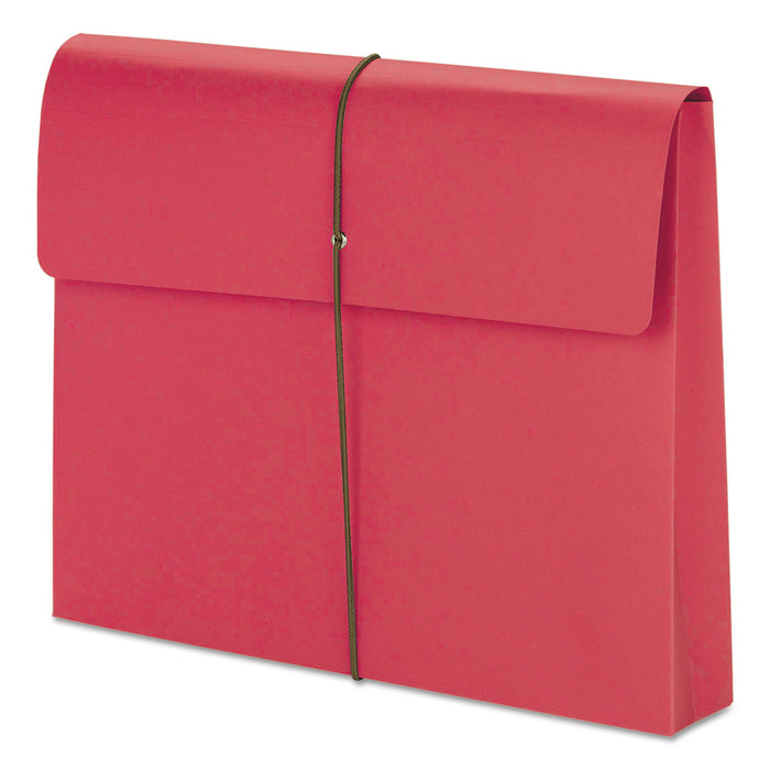 Expanding Wallet w/ Elastic Cord, 2" Expansion, 1 Section, Letter Size, Red, 10/Box