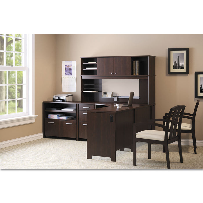 Envoy Corner Desk Shell, 42.13w x 42.13d x 30.25h, Mocha Cherry