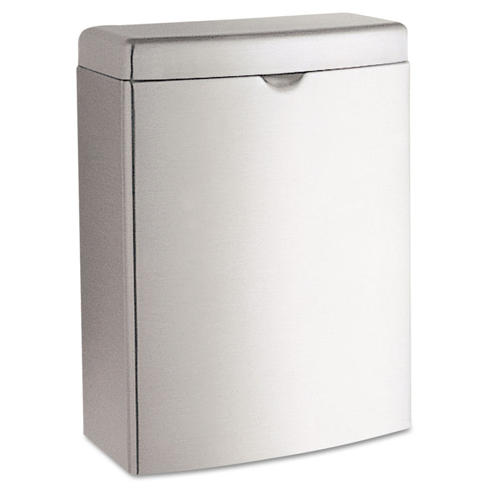 Contura Sanitary Napkin Receptacle, Rectangular, 1 gal, Stainless Steel