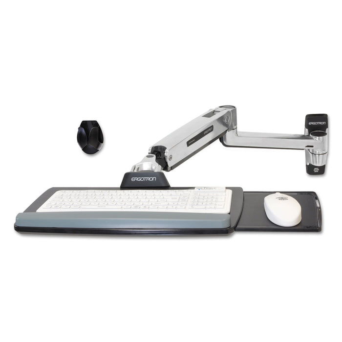 LX Sit-Stand Wall Mount Keyboard Arm, 18.38 x 8.88, Polished Aluminum