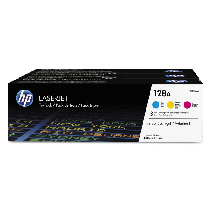 HP 128A (CF371A-M) 3-pack Cyan/Magenta/Yellow Original LaserJet Toner Cartridges