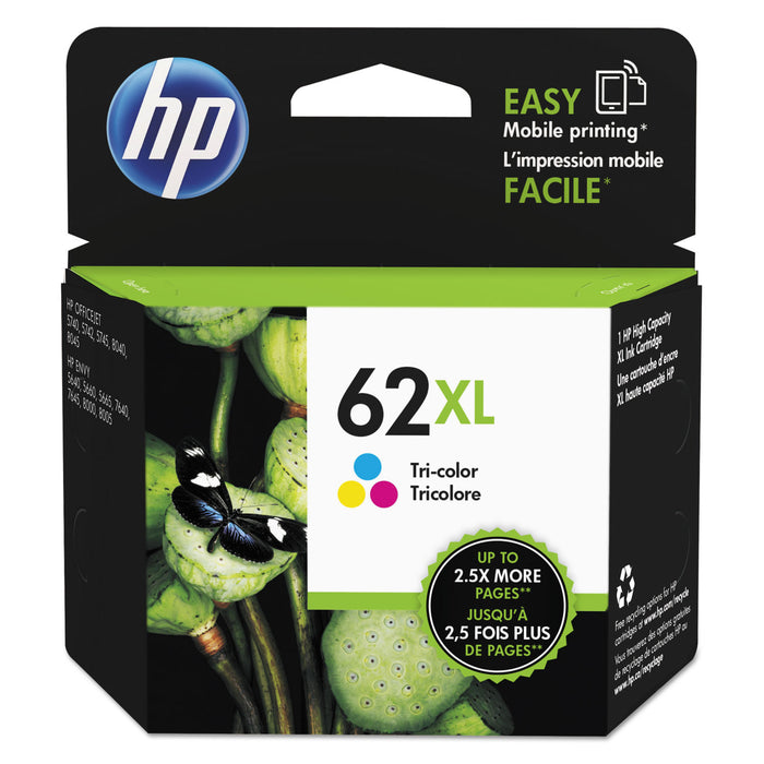 HP 62XL, (C2P07AN) High Yield Tri-color Original Ink Cartridge