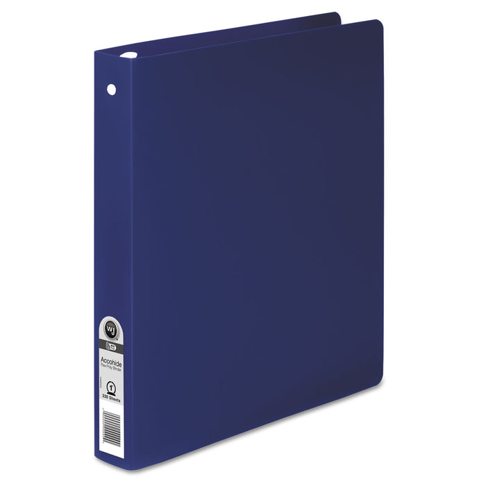 ACCOHIDE Poly Round Ring Binder, 3 Rings, 1" Capacity, 11 x 8.5, Dark Blue