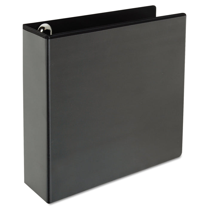 Deluxe Easy-to-Open Round-Ring View Binder, 3 Rings, 3" Capacity, 11 x 8.5, Black