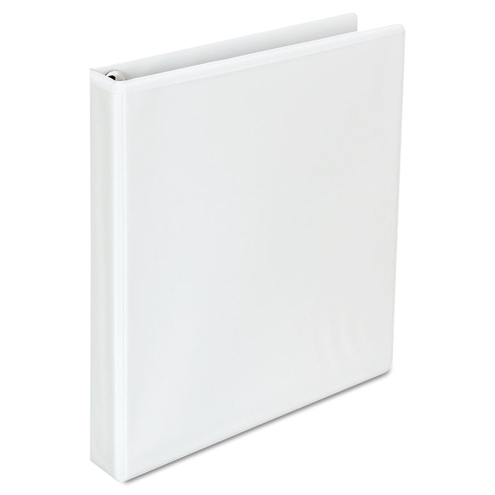Deluxe Easy-to-Open Round-Ring View Binder, 3 Rings, 1" Capacity, 11 x 8.5, White