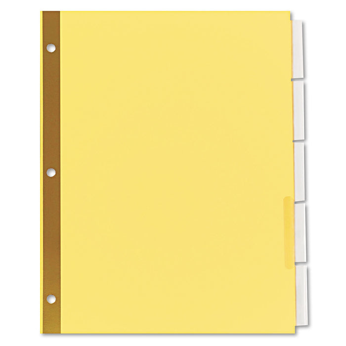 Deluxe Extended Insertable Tab Indexes, 5-Tab, 11 x 8.5, Buff, 6 Sets