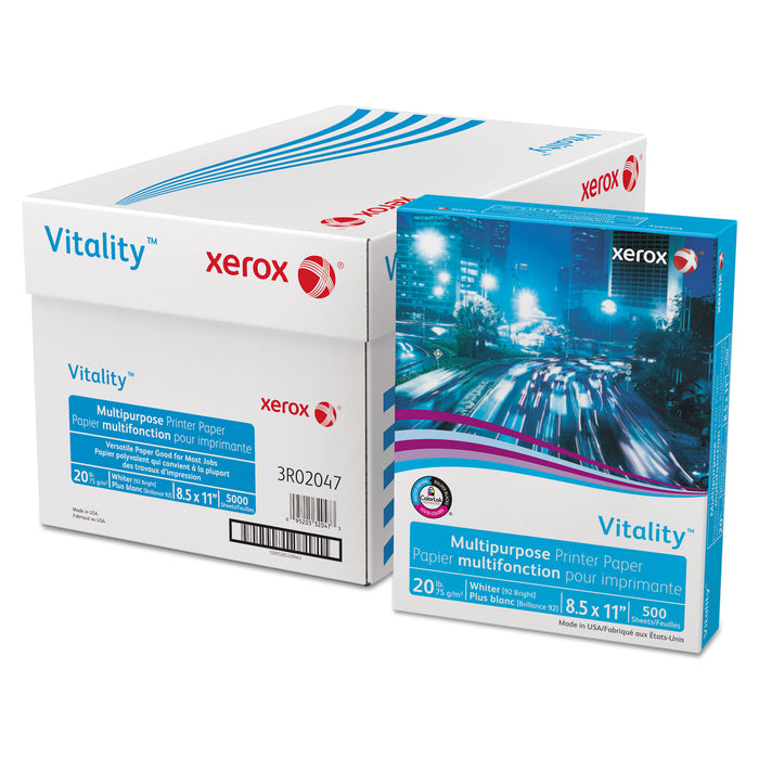 Vitality Multipurpose Print Paper, 92 Bright, 20lb, 8.5 x 11, White, 500/Ream