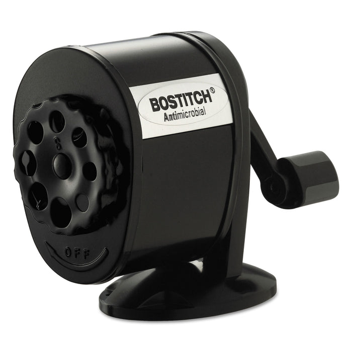 Antimicrobial Manual Pencil Sharpener, Manual, 5.44" x 2.69" x 4.33", Black