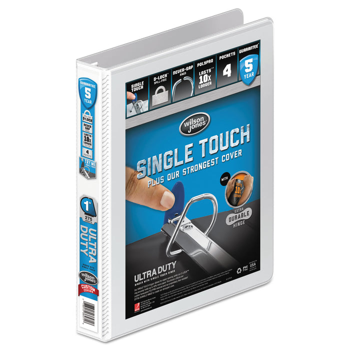Ultra Duty D-Ring View Binder with Extra-Durable Hinge, 3 Rings, 1" Capacity, 11 x 8.5, White