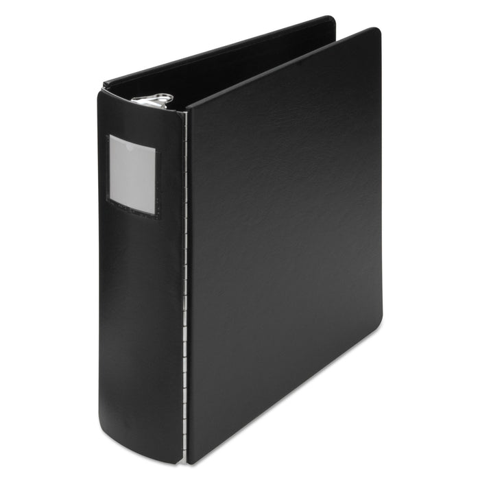 Casebound Round Ring Binder, 3 Rings, 3" Capacity, 8.5 x 11, Black