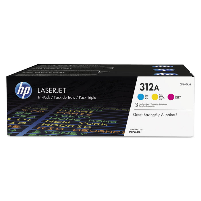 HP 312A (CF440A-M) 3-pack Cyan/Magenta/Yellow Original LaserJet Toner Cartridges