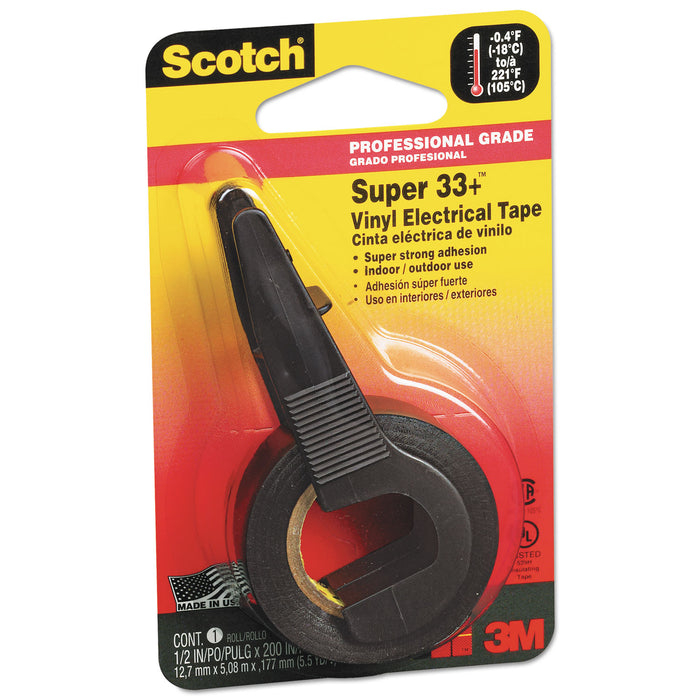 Super 33+ Vinyl Electrical Tape, 1" Core, 0.5" x 5.5 yds, Black
