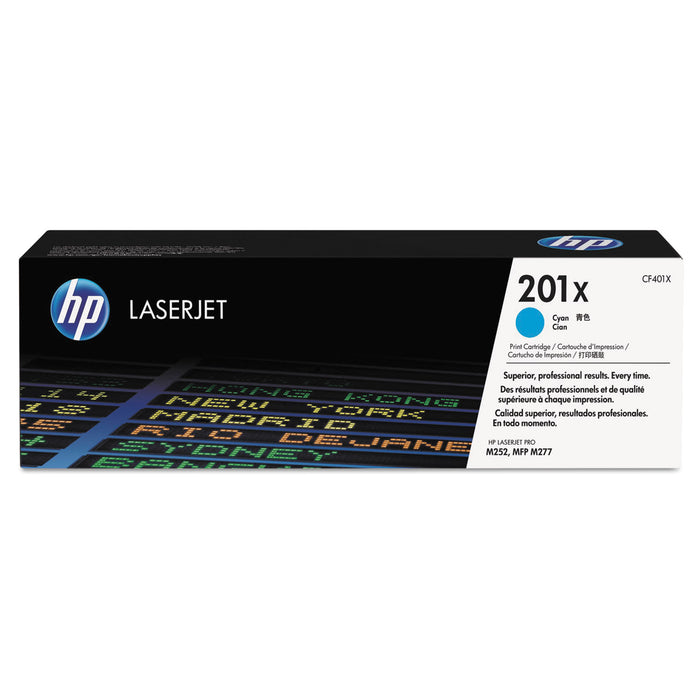 HP 201X, (CF401X) High Yield Cyan Original LaserJet Toner Cartridge