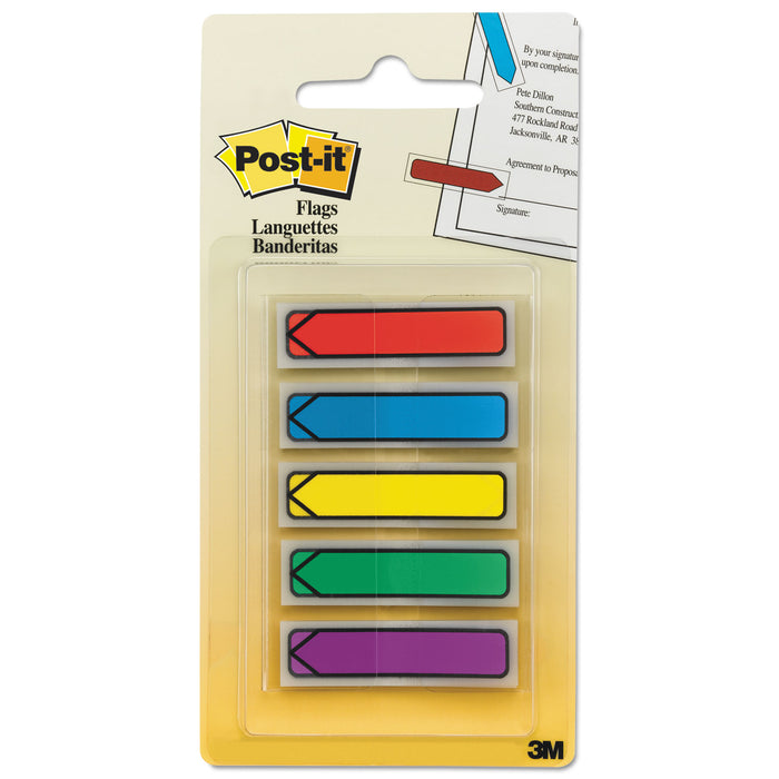 Arrow 1/2" Page Flags, Blue/Green/Purple/Red/Yellow, 20/Color, 100/Pack