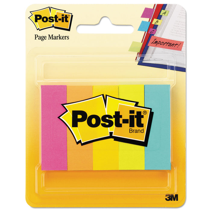 Page Flag Markers, Assorted Brights, 100 Strips/Pad, 5 Pads/Pack