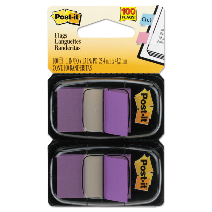 Standard Page Flags in Dispenser, Purple, 100 Flags/Dispenser