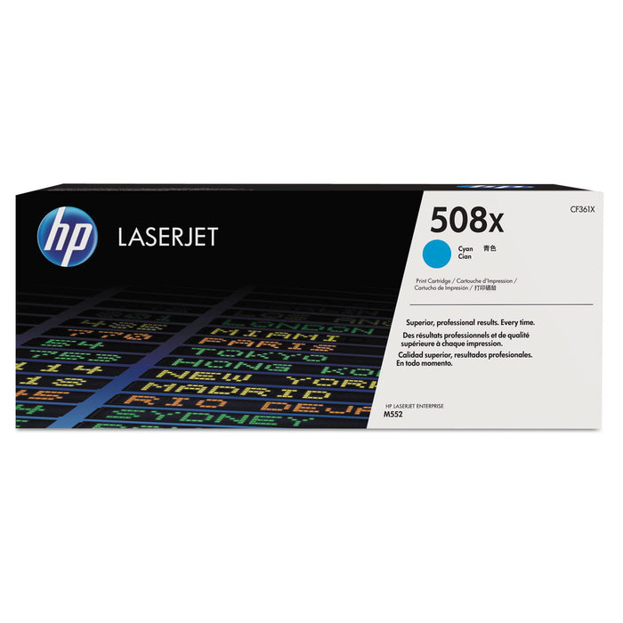 HP 508X, (CF361X) High Yield Cyan Original LaserJet Toner Cartridge