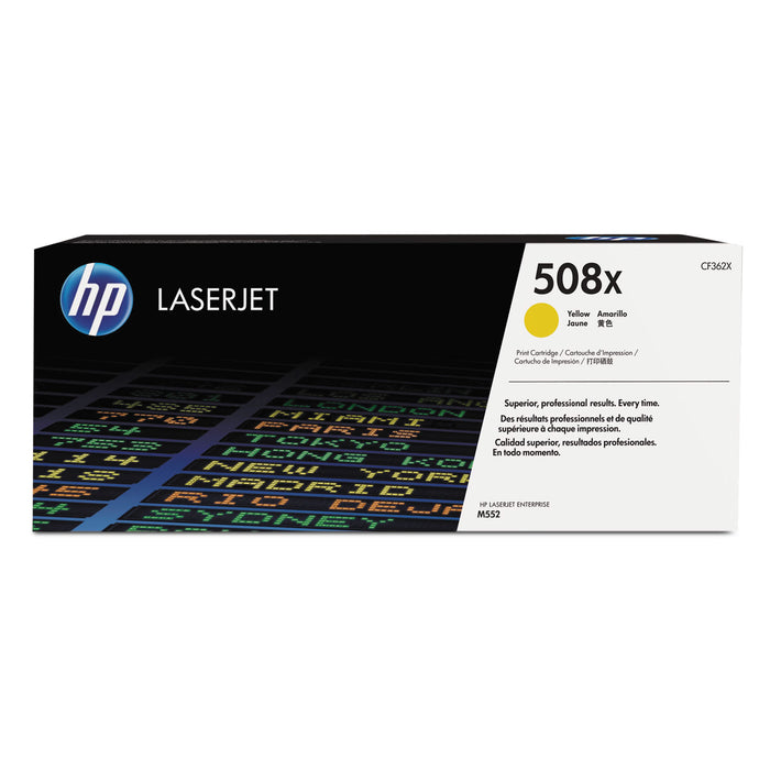 HP 508X, (CF362X) High Yield Yellow Original LaserJet Toner Cartridge