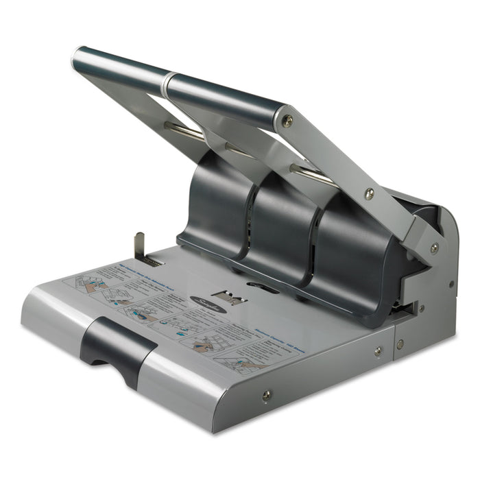 160-Sheet Antimicrobial Protected Adjustable Punch, 9/32" Holes, Putty/Gray