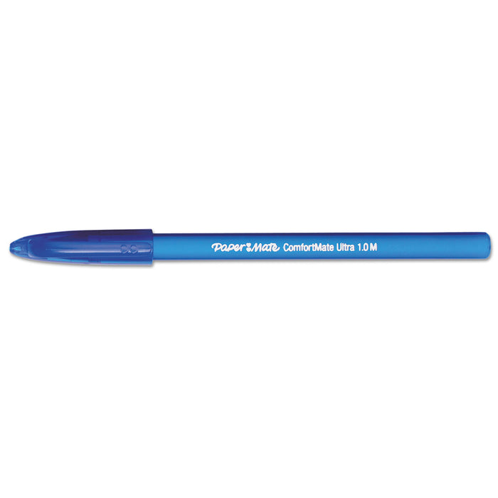 ComfortMate Ultra Stick Ballpoint Pen, Medium 1mm, Blue Ink/Barrel, Dozen
