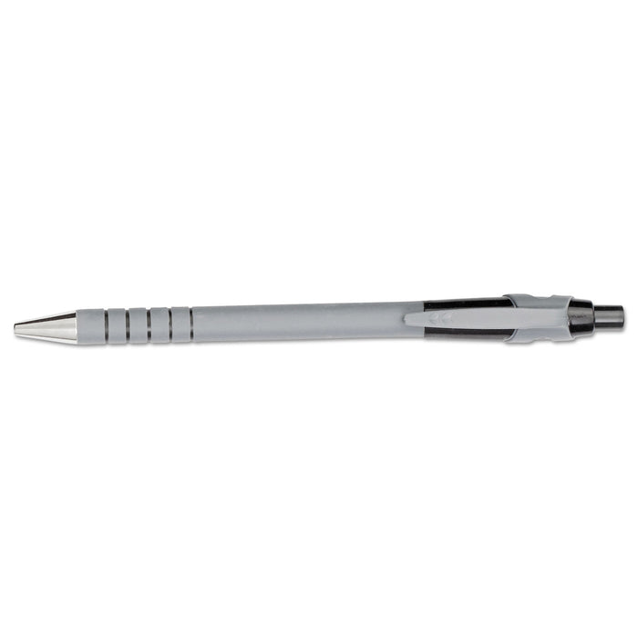 FlexGrip Ultra Retractable Ballpoint Pen, 0.8mm, Black Ink, Gray/Black Barrel, Dozen