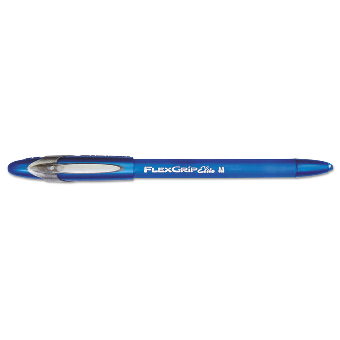 FlexGrip Elite Stick Ballpoint Pen, Medium 1mm, Blue Ink/Barrel, Dozen