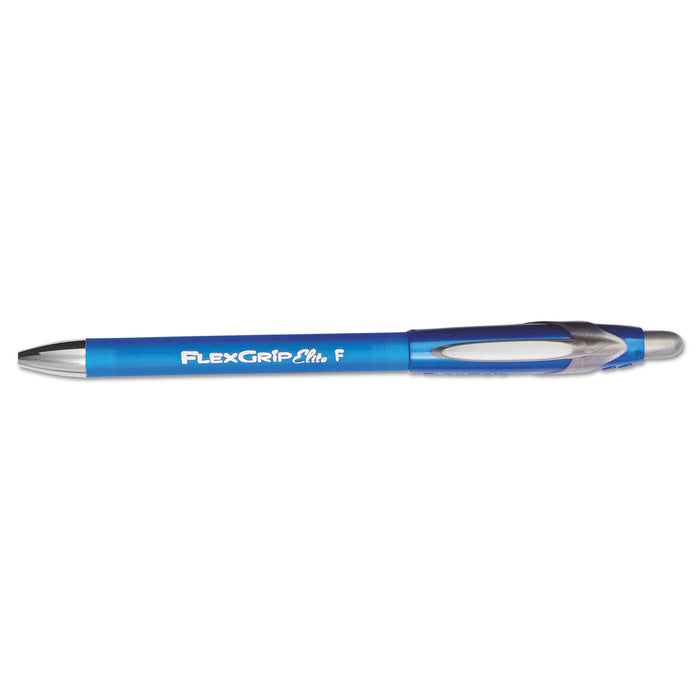 FlexGrip Elite Retractable Ballpoint Pen, Fine 0.8mm, Blue Ink/Barrel, Dozen
