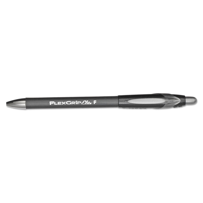 FlexGrip Elite Retractable Ballpoint Pen, 0.8mm, Black Ink/Barrel, Dozen