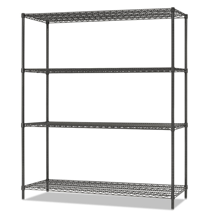 All-Purpose Wire Shelving Starter Kit, 4-Shelf, 60 x 18 x 72, Black Anthracite Plus