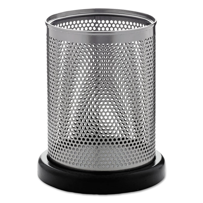 Distinctions Pencil Cup, 3 1/2 dia. x 4 1/2, Metal/Black