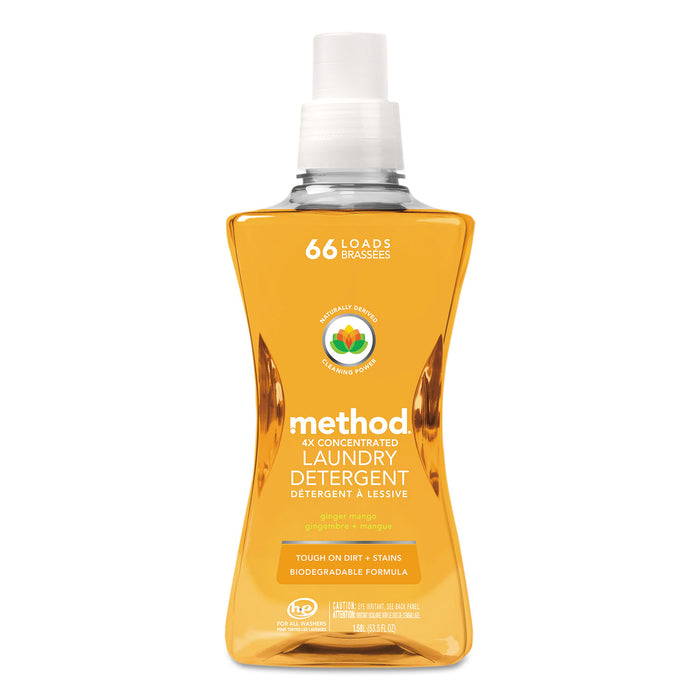 4X Concentrated Laundry Detergent, Ginger Mango, 53.5 oz Bottle