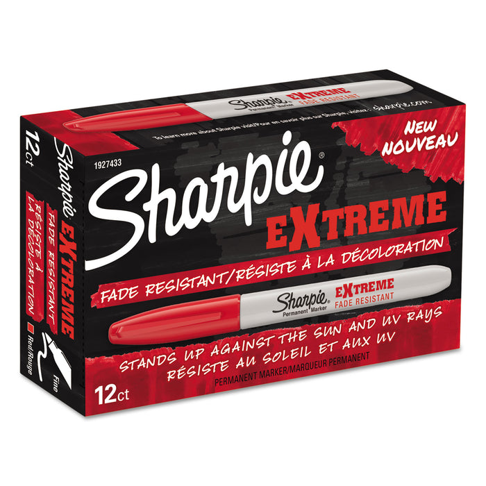 Extreme Marker, Fine Bullet Tip, Red, Dozen