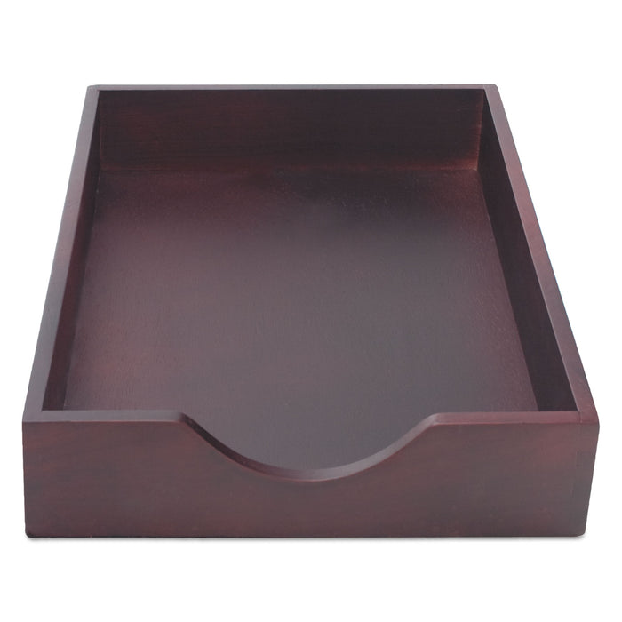 Hardwood Stackable Desk Trays, 1 Section, Legal Size Files, 10.25" x 15.25" x 2.5", Mahogany