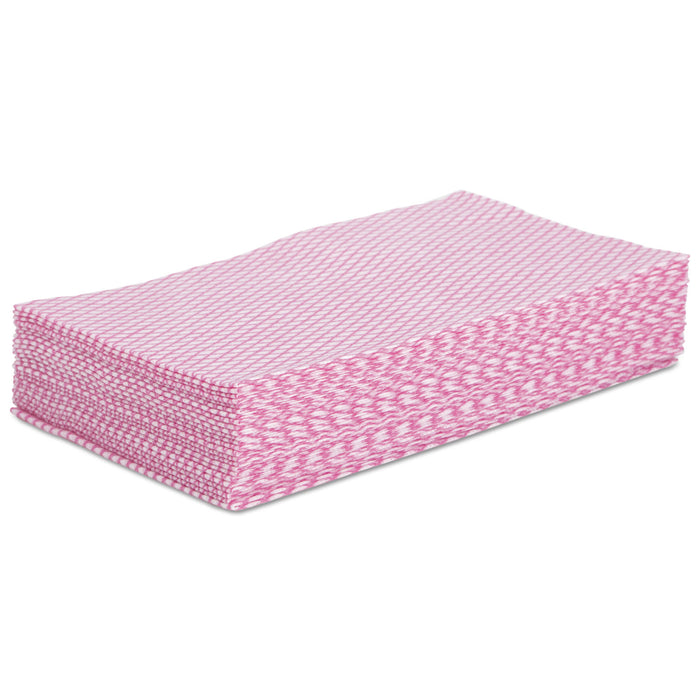 Foodservice Wipers, Pink/White, 12 x 21, 200/Carton