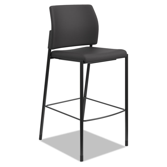 Accommodate Series Café Stool, Supports up to 300 lbs., Black Seat/Black Back, Black Base