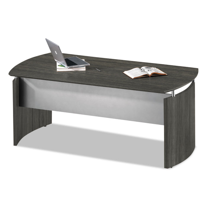Medina Series Laminate Curved Desk Top, 72w x 36d x 29.5h, Gray Steel