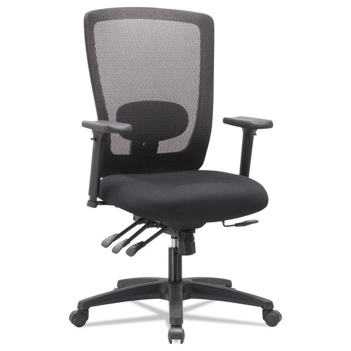 Alera Envy Series Mesh High-Back Multifunction Chair, Supports up to 250 lbs., Black Seat/Black Back, Black Base