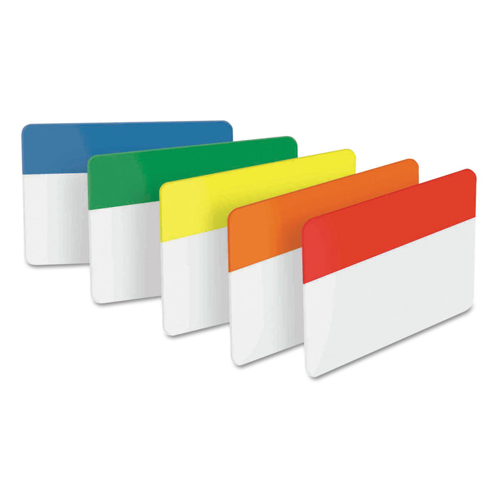 2" and 3" Tabs, 1/5-Cut Tabs, Assorted Primary Colors, 2" Wide, 30/Pack