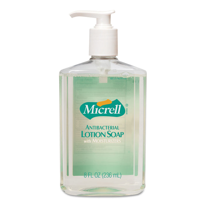 Antibacterial Lotion Soap, Light Scent, 8 oz Pump, 12/Carton