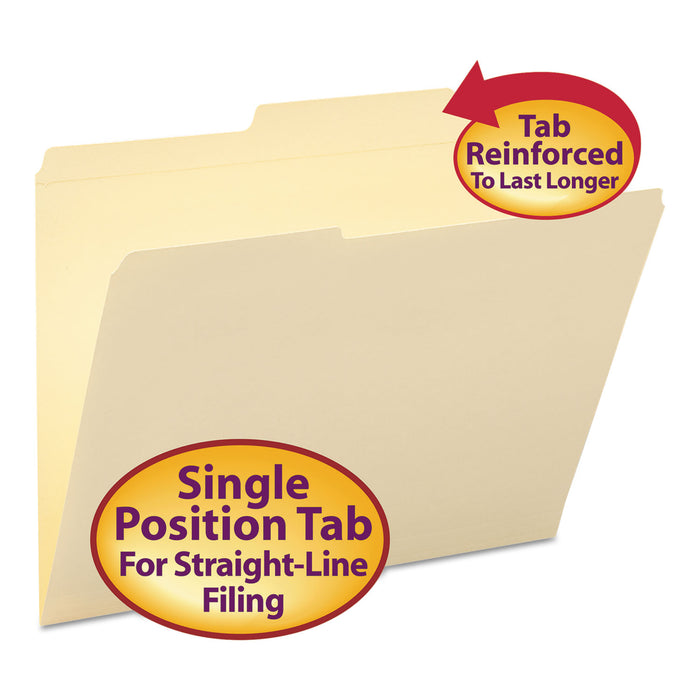 Reinforced Guide Height File Folders, 2/5-Cut 2-Ply Tab, Right of Cent ...