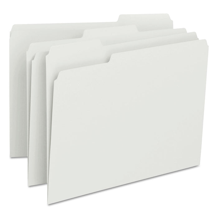 Colored File Folders, 1/3-Cut Tabs, Letter Size, White, 100/Box