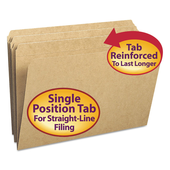 Heavyweight Kraft File Folders, Straight Tab, Legal Size, 11 pt. Kraft, 100/Box