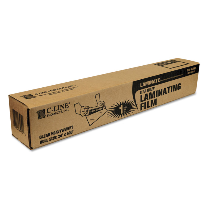 Cleer Adheer Self-Adhesive Laminating Film, 2 mil, 24" x 50 ft, Gloss Clear