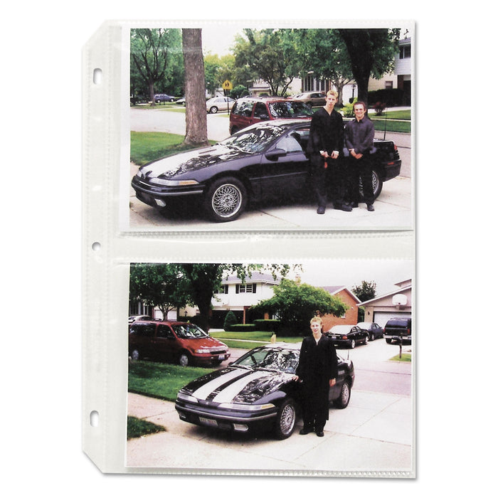 Clear Photo Pages for Four 5 x 7 Photos, 3-Hole Punched, 11-1/4 x 8-1/8