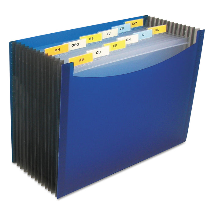 13-Pocket Expanding File, 9.25" Expansion, 13 Sections, 1/13-Cut Tab, Letter Size, Blue