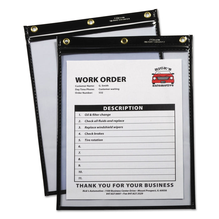 Heavy-Duty Super Heavyweight Plus Stitched Shop Ticket Holders, Black, 9x12,15/BX
