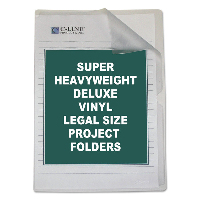 Deluxe Vinyl Project Folders, Legal Size, Clear, 50/Box